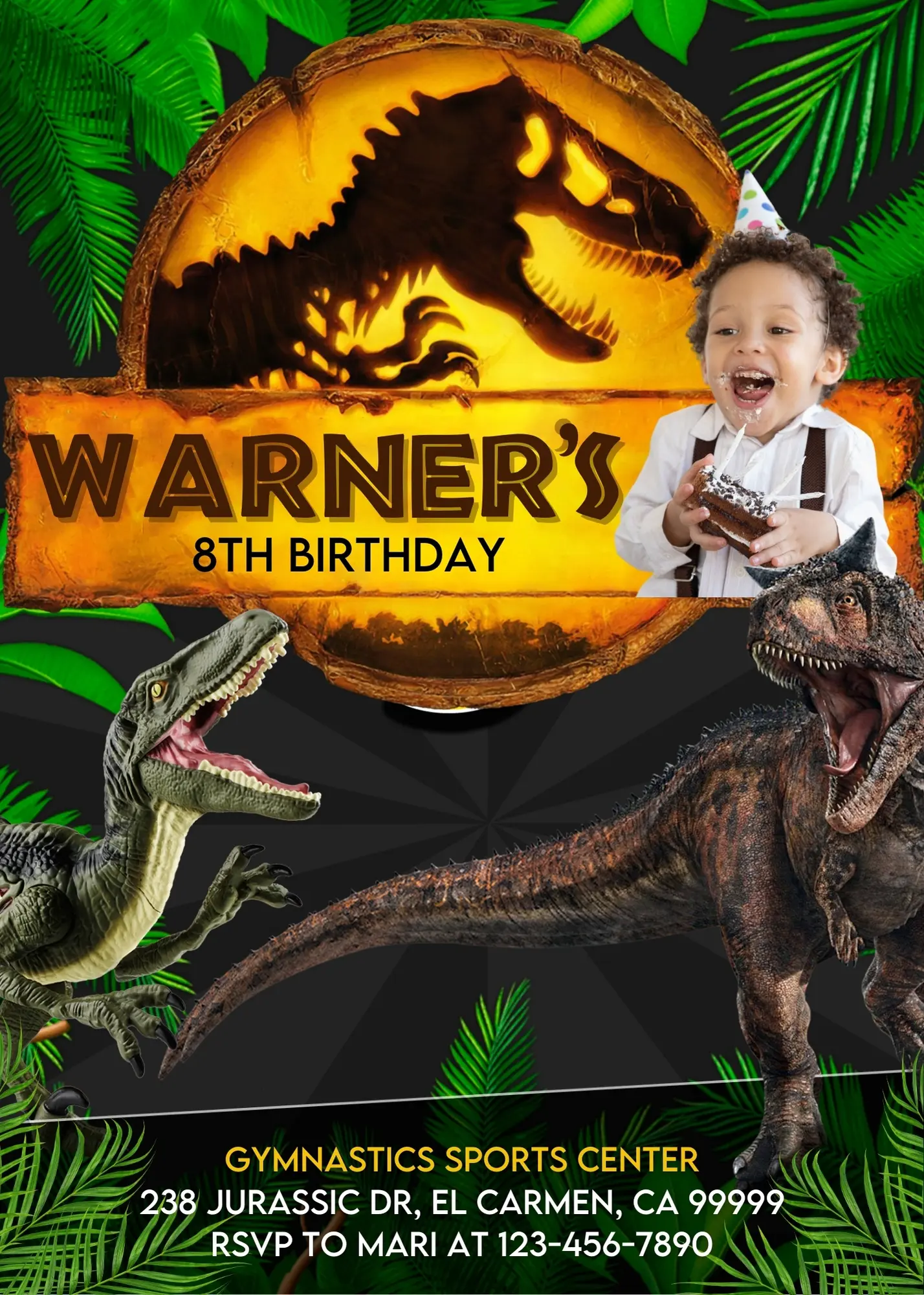 JURASSIC WORLD DOMINION BIRTHDAY INVITATION TEMPLATE Laumarybaby New