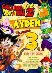 Dragon Ball Z Birthday Invitation