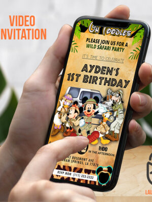 Mickey Safari Party Video Invitation