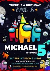 Among us Boy Birthday Invitation