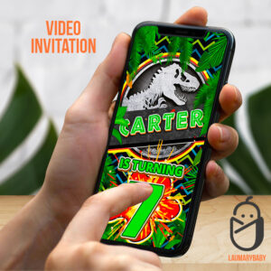 Jurassic park birthday video invitation