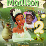 Princess and the Frog Birthday Invitation template