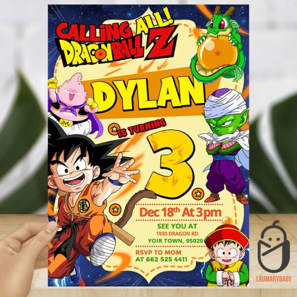 Dragon Ball Z Birthday Invitation 4618