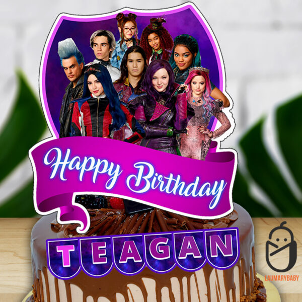 Descendants Birthday Cake Topper - Laumarybaby