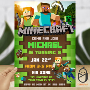 Minecraft Birthday Invitation