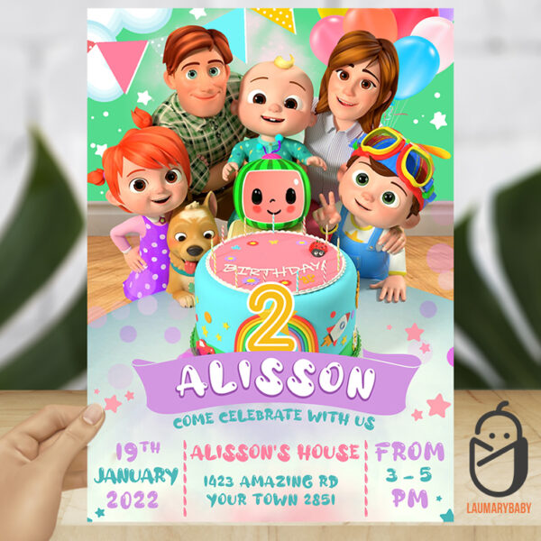 Cocomelon Birthday Invitation