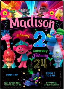 TROLLS BIRTHDAY INVITATION TEMPLATE