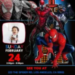 Spiderman and Venom Birthday Invitation template