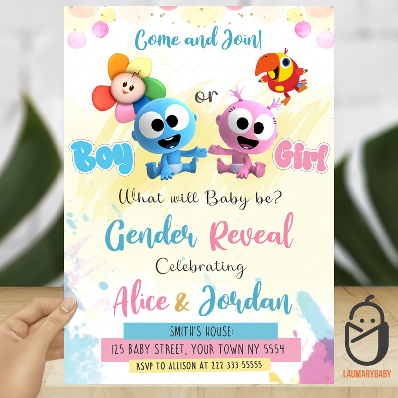 GooGoo & GaaGaa Gender Reveal Invitation