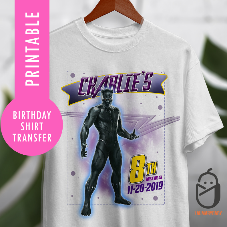 Black Panther Birthday Shirt Transfer