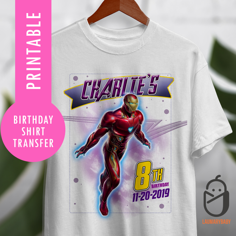 Iron Man Birthday Shirt Transfer