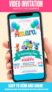 WORD PARTY BIRTHDAY VIDEO INVITATION