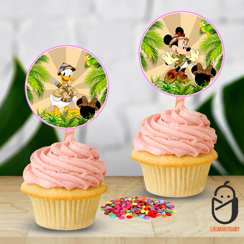 Minnie Mouse Safari Cupcake Topper