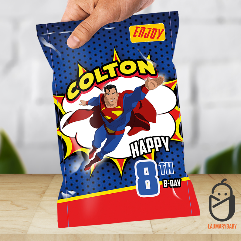 Superman Birthday Chips Bag