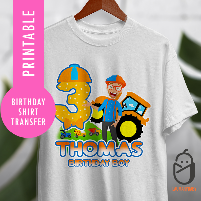 Blippi Birthday Shirt Transfer