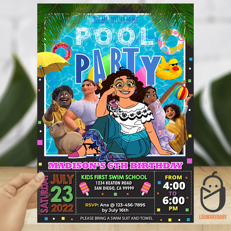 Encanto Pool Party Birthday Invitation