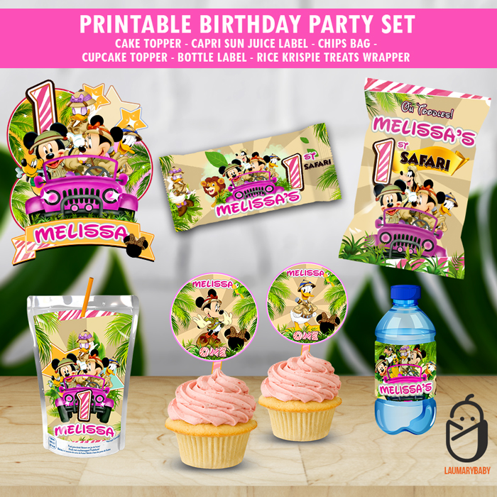 Minnie Mouse Safari Birthday Party Set