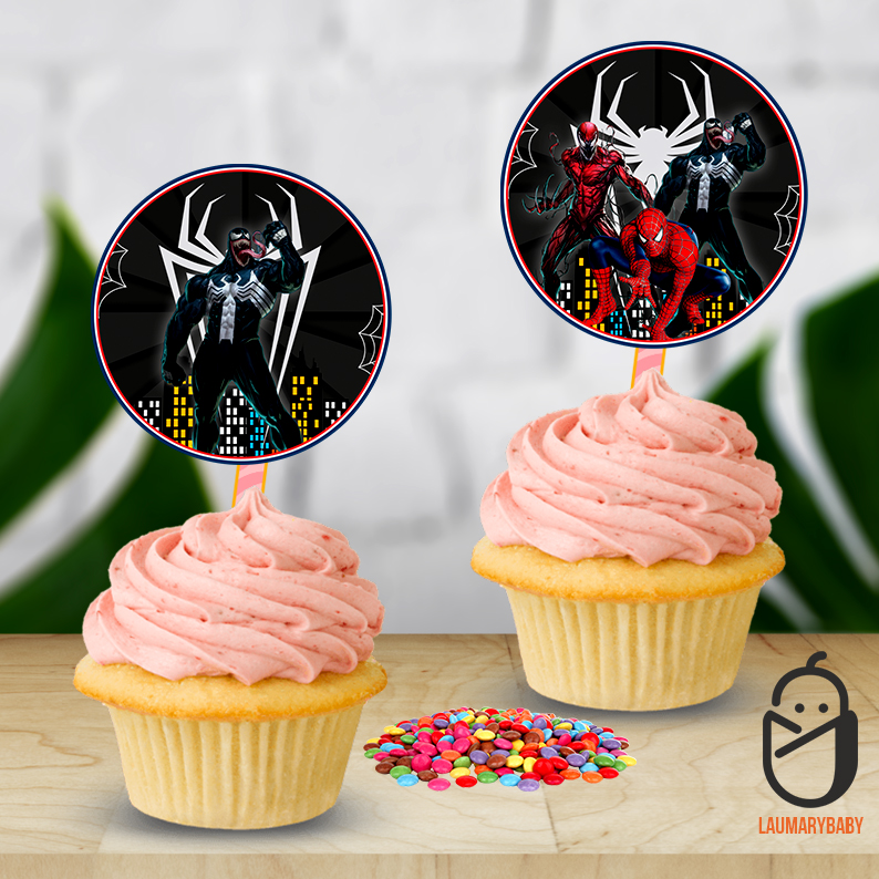 Spiderman and Venom Cupcake Topper