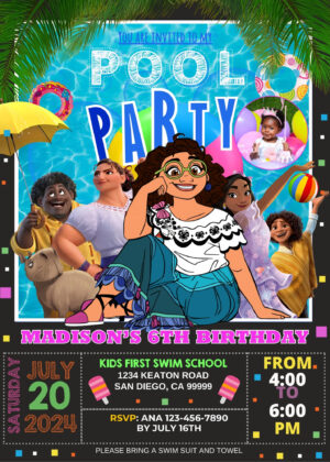 Encanto Pool Party Birthday Invitation