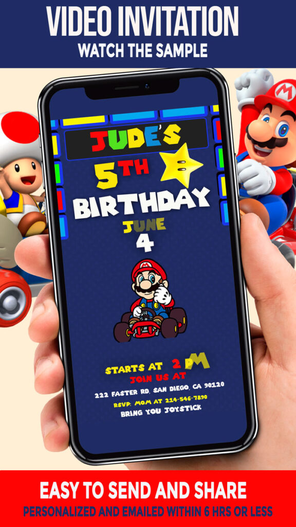 MARIO KART BIRTHDAY VIDEO INVITATION