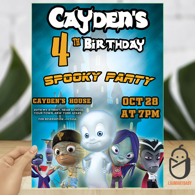 Casper Halloween Birthday Invitation