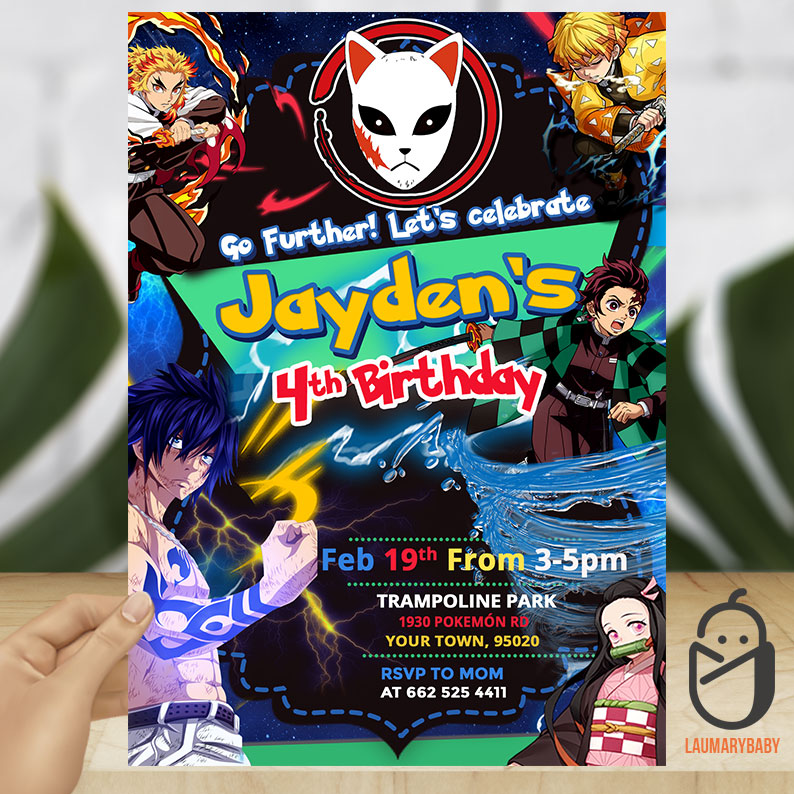 Demon Slayer Birthday Invitation