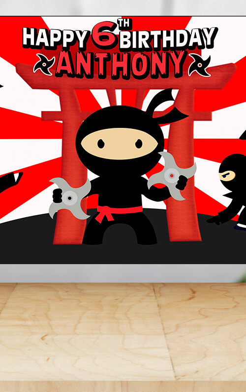 Ninja Birthday Backdrop