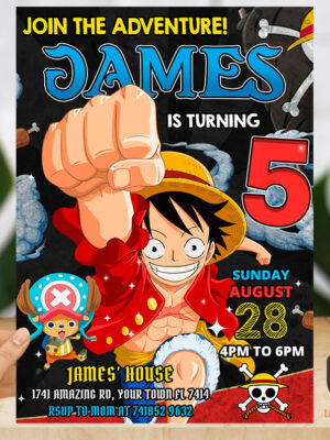One Piece Birthday Invitation