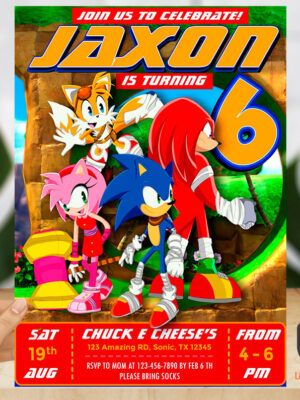 Sonic Boom birthday Invitation