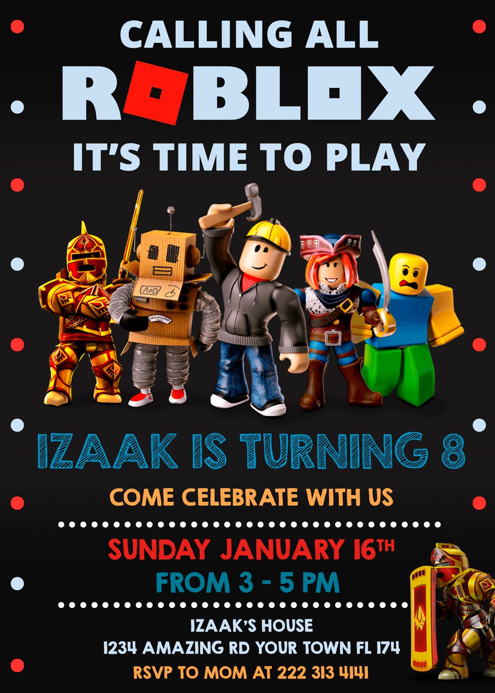 Roblox Birthday Invitation