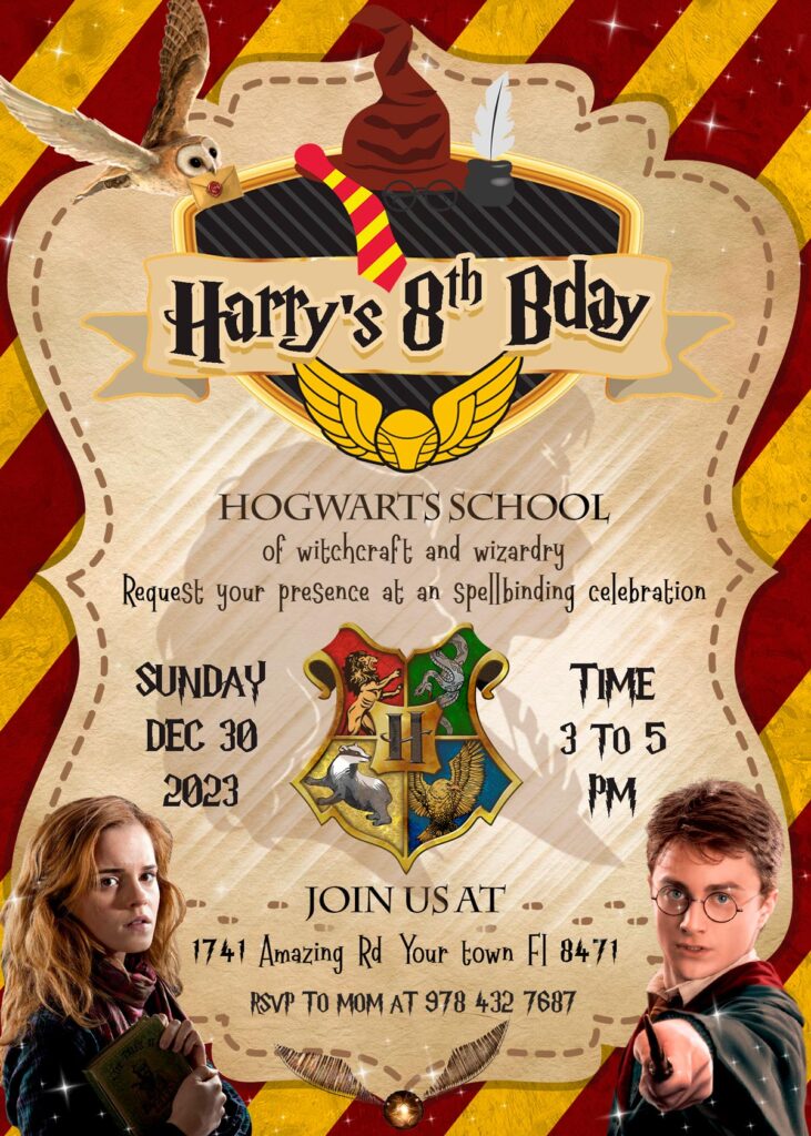 Harry potter Birthday Invitation - Laumarybaby