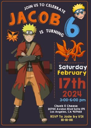 Naruto Birthday Invitation Template