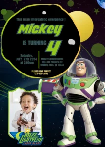 Buzz Lightyear Birthday Invitation Template