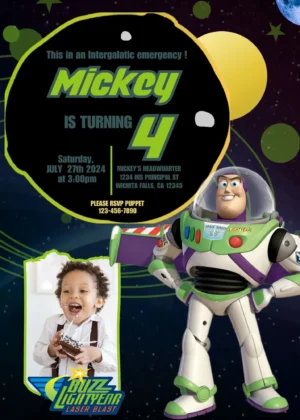 Buzz Lightyear birthday invitation template