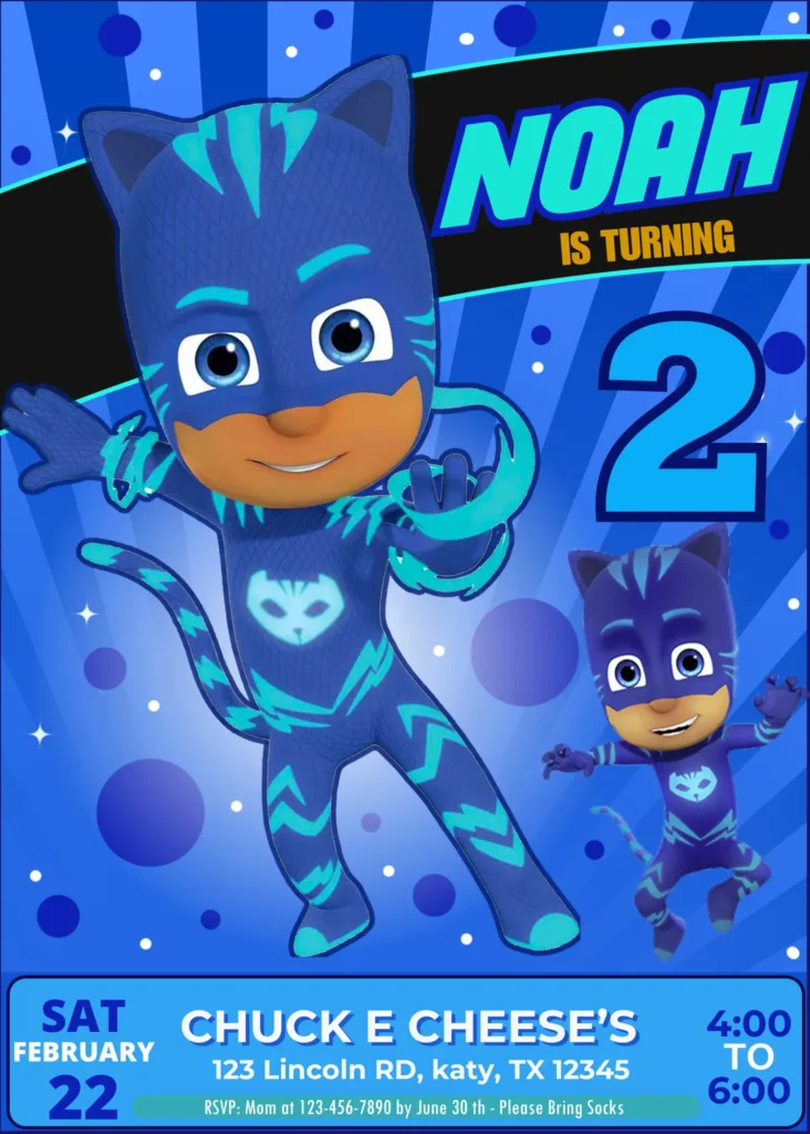 Catboy Birthday Invitation Template