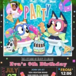 Bluey Pool Party Birthday Invitation Template