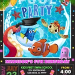 Finding Nemo Pool Party Birthday Invitation Template