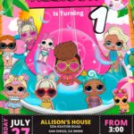 LOL Surprise Pool Party Birthday Invitation Template