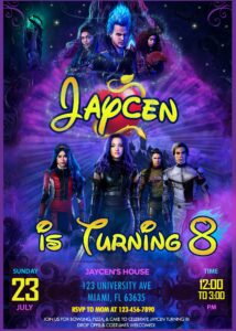Descendants 3 Birthday Invitation