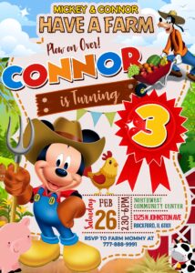 Mickey Mouse Farm Birthday Invitation