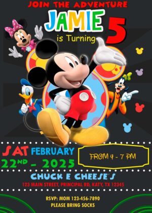 Mickey Clubhouse Birthday Invitation