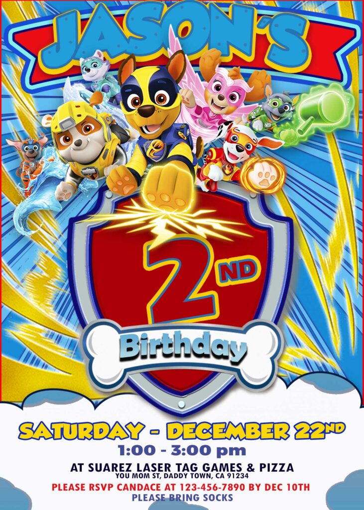 Paw Patrol Birthday Invitation