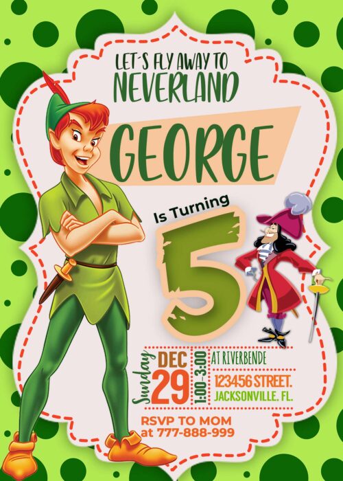 Peter Pan Birthday Invitation