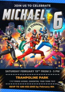 Power Rangers Birthday Invitation