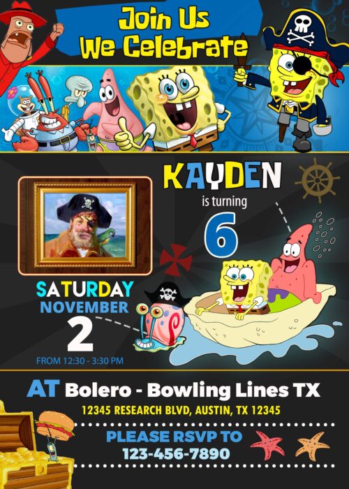 SpongeBob SquarePants Birthday Invitation