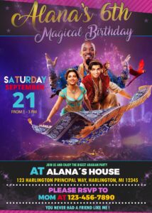 Aladdin Movie Birthday Invitation
