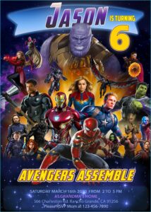 Avengers Birthday Invitation