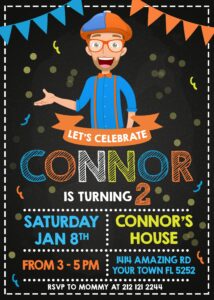 Blippi Birthday Invitation