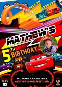 Cars Birthday Invitation