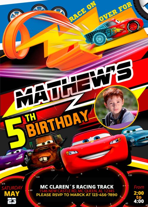 Cars Birthday Invitation